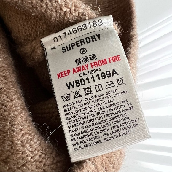 Superdry oversized sweater dress, beige, 4 - Picture 9 of 13